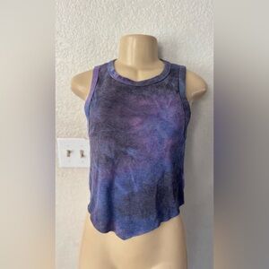 Rebellion Tie-Dye Tank Top - Purple and Blue crop top